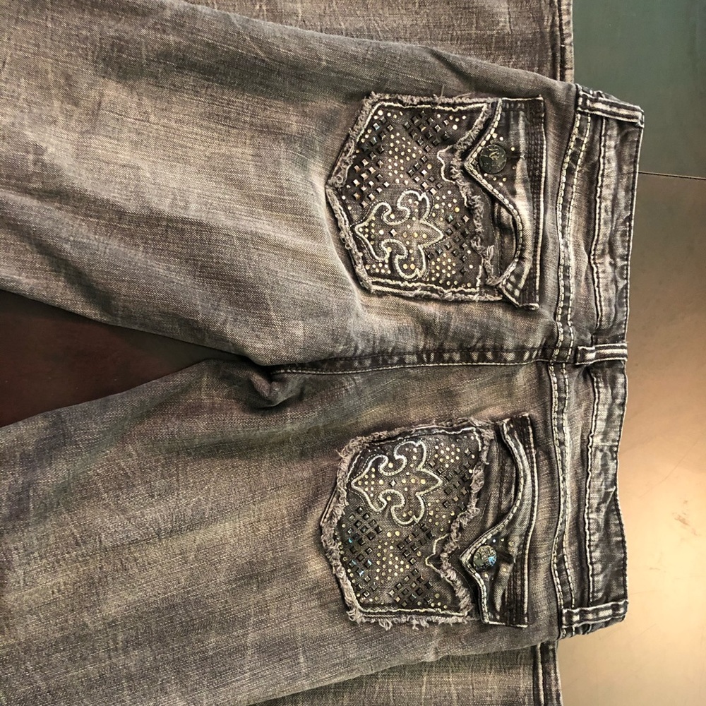 Rock 47 Bling Fleur Di Lis Jeans 9/10x32